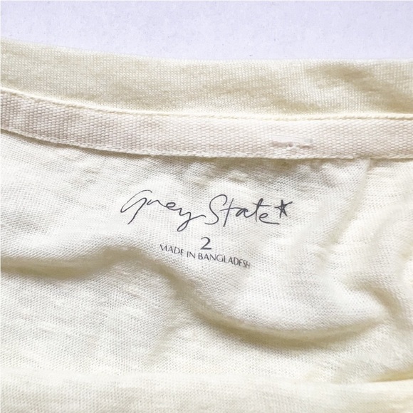2/25 Grey State Apparel Joy Top Shirt Flutter Sleeve Yellow size 2 M 8 10 - Picture 2 of 6